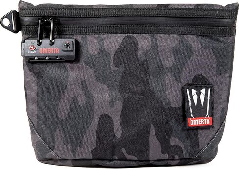 DIME BAGS Omerta Collector with Lock | Carbon Filter Pouch | Internal Organization and TSA-Approved 3-Digit Combination Lock (12 Inch, Camo) in Saudi Arabia