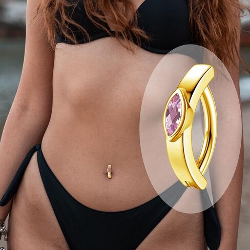 FINREZIO 9PCS 14G Clicker Belly Button Rings for Women Surgical Steel Cute Cubic Zirconia Butterfly Evil Eye Heart Clicker Belly Rings Reverse Navel Rings Summer Body Piercing Jewelry in Kuwait