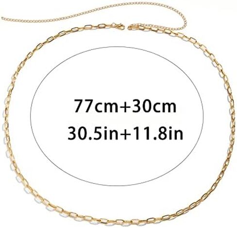 Waist Beads Body Chains for Women Sexy,18k Gold Plated Paperclip Herringbone Butterfly Rhinestone Belly Chain Jewelry for Women Beach Jewelry Bikini Body Chain in Kuwait