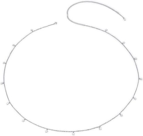 S925 الفضة الاسترليني حزام الخصر مثير البطن سلسلة قابل للتعديل سحر الجسم سلسلة مجوهرات in Kuwait