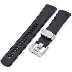 سوار ساعة بعروة منحنية من المطاط الاسود مقاس 22 ملم كرافتر بلو لسيكو تيرتل SRP777 in Kuwait