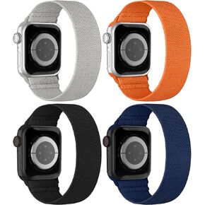 Knossen Stretchy Solo Loop Compatible with Apple Watch Band 38mm 40mm 41mm 42mm 44mm 45mm 49mm, Elastic Nylon Bands for iWatch Series 9 Ultra SE 8 7 6 5 4 3 2 1 Women Men