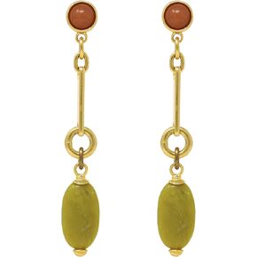 Ben-Amun Bohemian Chain Link Tear Drop Post 24k Gold Plated Earrings in Kuwait