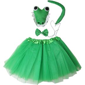 Kirei Sui Kids Animal Green Crocodil Ears Headband Bowtie Tail & Tutu Costume in Kuwait