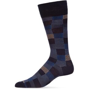 MeMoi Men's Checkerboard Plaid Bamboo Dress Crew Socks