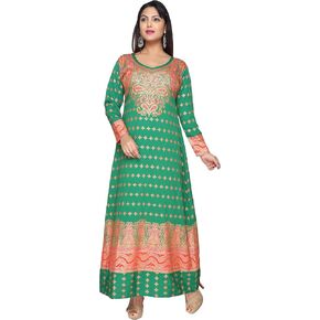 Maple Clothing Printed Women's Long Sleeve Kaftans Abayas Maxi Dresses