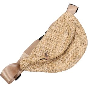 PRETYZOOM 1pc Fanny Pack Chest Bag Waist Pouch Cross- Body Pouch Imitation Straw Woven Waist Summer Fanny Bag Bag Waist Bag