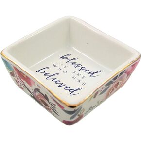 Blessed is She Floral Ring Display Tray, 3 Inch in Saudi Arabia