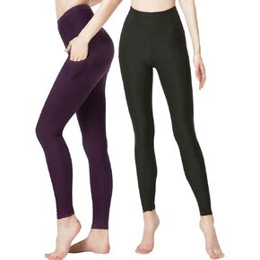DEVOPS Women's 1~2 Pack Yoga Pants with Pocket Tummy Control Workout Running Leggings