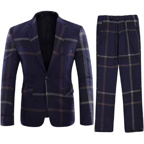 طقم بدلة رجالي منقوش من YFFUSHI مكون من قطعتين سترة وسروال بدلة تكس in Kuwait