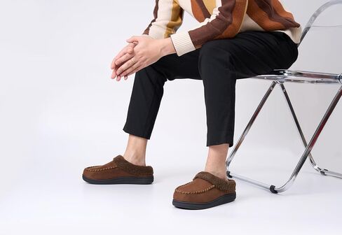SormGuum Men's Fuzzy Slippers house Shoes Slides for Mens Fur in Saudi Arabia
