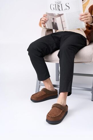 SormGuum Men's Fuzzy Slippers house Shoes Slides for Mens Fur in Saudi Arabia