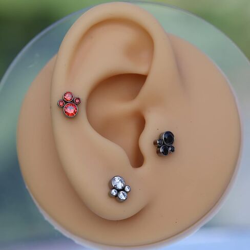 ShineYingTi 16g Titanium Labret Studs 16G Cat Palm Lip Piercing Internally Threaded Medusa Ring Cartilage Monroe Helix Piercing Jewelry in Saudi Arabia