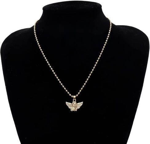 tenghong2021 Cupid Aesthetic Necklace Guardian Angel Cherub Necklace Angel Wings Y2K Pendant for Women Girls Gifts in Saudi Arabia