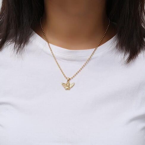 tenghong2021 Cupid Aesthetic Necklace Guardian Angel Cherub Necklace Angel Wings Y2K Pendant for Women Girls Gifts in Saudi Arabia