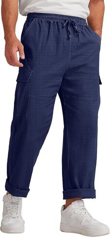 سراويل البضائع الكتانية الرجالية من Sailwind ملائمة بشكل مريح ورباط قابل للتمدد Wild Cargo in Kuwait