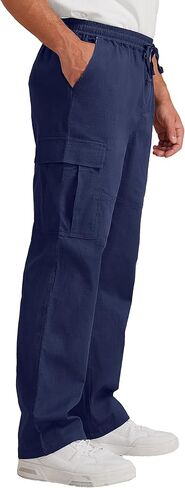 سراويل البضائع الكتانية الرجالية من Sailwind ملائمة بشكل مريح ورباط قابل للتمدد Wild Cargo in Kuwait