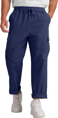 سراويل البضائع الكتانية الرجالية من Sailwind ملائمة بشكل مريح ورباط قابل للتمدد Wild Cargo in Kuwait