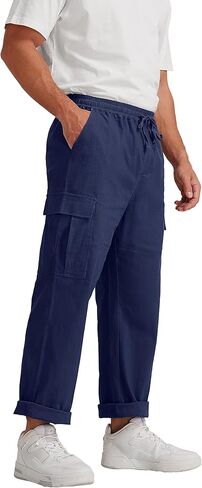 سراويل البضائع الكتانية الرجالية من Sailwind ملائمة بشكل مريح ورباط قابل للتمدد Wild Cargo in Kuwait