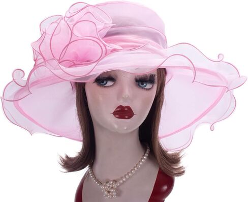 Lawliet Womens Sun Hat Wedding Occasion Wide Brim Church Tea Party A002 in Kuwait