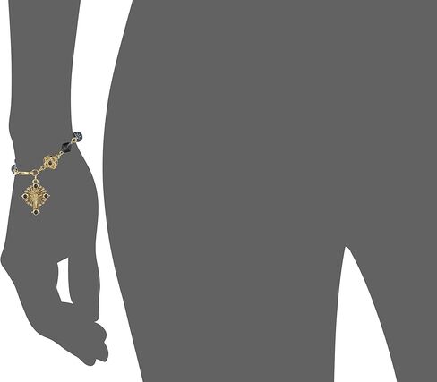 Symbols of Faith "Inspirations" 14k Gold-Dipped Blue Bead Windows to Heaven Rosary Crucifix Charm Bracelet, 7" in Kuwait