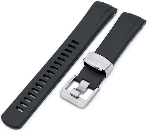 سوار ساعة بعروة منحنية من المطاط الاسود مقاس 22 ملم كرافتر بلو لسيكو تيرتل SRP777 in Kuwait