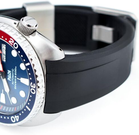 سوار ساعة بعروة منحنية من المطاط الاسود مقاس 22 ملم كرافتر بلو لسيكو تيرتل SRP777 in Kuwait