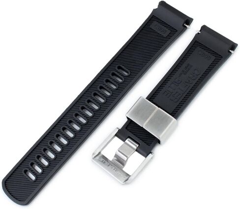 سوار ساعة بعروة منحنية من المطاط الاسود مقاس 22 ملم كرافتر بلو لسيكو تيرتل SRP777 in Kuwait