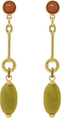 Ben-Amun Bohemian Chain Link Tear Drop Post 24k Gold Plated Earrings in Saudi Arabia