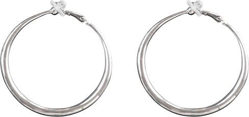 كليب على هوب أقراط الفضة ل ونين مكتنزة سميكة الذهب غير مثقوب هوب أقراط 39 مللي متر 49 مللي متر دمعة ميابي غريس in Kuwait