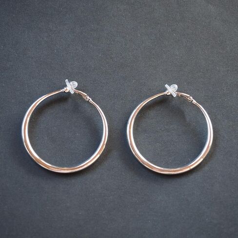 كليب على هوب أقراط الفضة ل ونين مكتنزة سميكة الذهب غير مثقوب هوب أقراط 39 مللي متر 49 مللي متر دمعة ميابي غريس in Kuwait