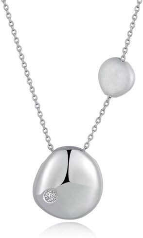 Caratmerry White Gold Plated Sterling Silver Diamond mushroom Necklace, 0.10ct,DEF VS~VVS,No fading, No allergies,Lab grown Diamond, Lucky, lover in Saudi Arabia