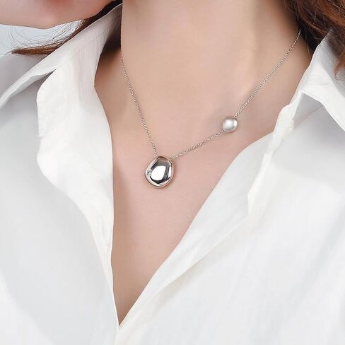 Caratmerry White Gold Plated Sterling Silver Diamond mushroom Necklace, 0.10ct,DEF VS~VVS,No fading, No allergies,Lab grown Diamond, Lucky, lover in Saudi Arabia