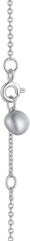 Caratmerry White Gold Plated Sterling Silver Diamond mushroom Necklace, 0.10ct,DEF VS~VVS,No fading, No allergies,Lab grown Diamond, Lucky, lover in Saudi Arabia