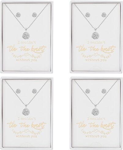 DHQH طقم من الحلقان لوصيفة العروس مكون من 4/6 لهدايا هدايا وصيفة العروس في يوم الزفاف طقم مجوهرات من أقراط اللؤلؤ للنساء in Kuwait