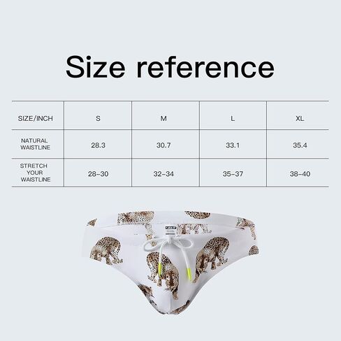 F plus R Men's Low Rise Swimwear Briefs Print Bikini Swimsuit Adjustable Drawstring Removable Pad in Saudi Arabia