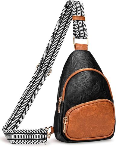 حقيبة كتف صغيرة من أبومي، حقائب كروس للنساء، حقيبة صدر عصرية متعددة الاستخدامات من الجلد، حقيبة صدر للسفر والاستخدام اليومي in Kuwait