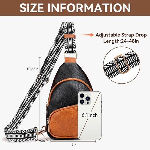 حقيبة كتف صغيرة من أبومي، حقائب كروس للنساء، حقيبة صدر عصرية متعددة الاستخدامات من الجلد، حقيبة صدر للسفر والاستخدام اليومي in Kuwait