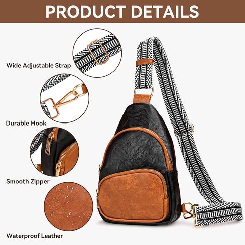 حقيبة كتف صغيرة من أبومي، حقائب كروس للنساء، حقيبة صدر عصرية متعددة الاستخدامات من الجلد، حقيبة صدر للسفر والاستخدام اليومي in Kuwait