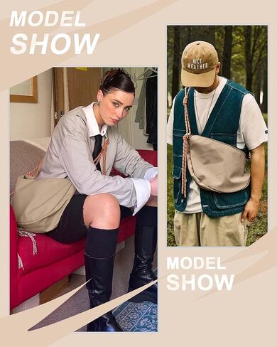 SEAFEW حقيبة هوبو رمادية للنساء والرجال محفظة كروس بودي حبال على ظهره حقائب يد للسيدات حقائب كتف أنيقة حقيبة الهلال حقيبة عبر الجسم حقائب عصرية صغيرة من النايلون حزمة مراوح ناعمة كاجوال in Kuwait