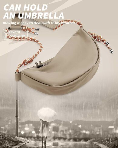 SEAFEW حقيبة هوبو رمادية للنساء والرجال محفظة كروس بودي حبال على ظهره حقائب يد للسيدات حقائب كتف أنيقة حقيبة الهلال حقيبة عبر الجسم حقائب عصرية صغيرة من النايلون حزمة مراوح ناعمة كاجوال in Kuwait