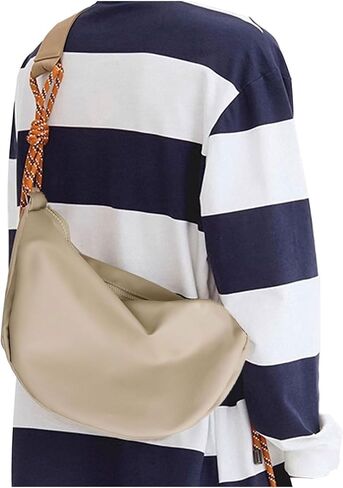 SEAFEW حقيبة هوبو رمادية للنساء والرجال محفظة كروس بودي حبال على ظهره حقائب يد للسيدات حقائب كتف أنيقة حقيبة الهلال حقيبة عبر الجسم حقائب عصرية صغيرة من النايلون حزمة مراوح ناعمة كاجوال in Kuwait