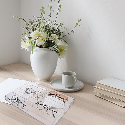 منظم نظارات شمسية اكريليك شفاف 8 فتحات من الاكريليك قابل للتكديس لعرض النظارات الشمسية والساعات والمجوهرات والاستخدام المنزلي والعروض التجارية، عبوة من قطعتين in Kuwait