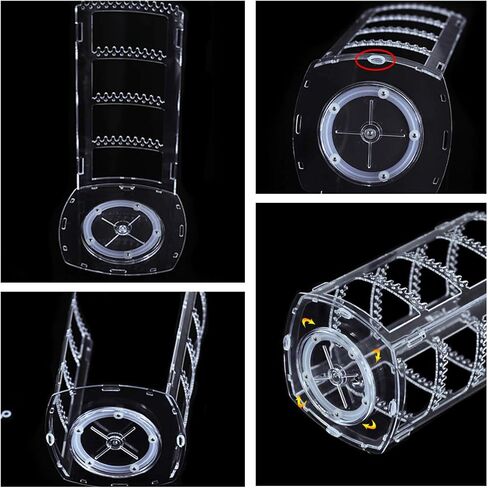 حامل اقراط دوار شفاف بزاوية 360 درجة من الاكريليك، حامل عرض للاقراط مكون من 4 طبقات، حامل عرض على شكل شجرة للاقراط والاساور والقلائد من قطعتين in Kuwait