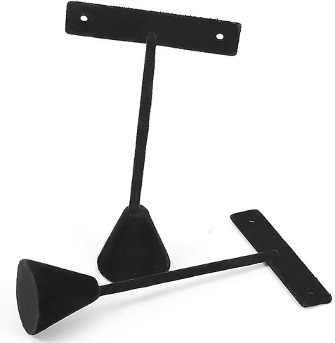 ZEONHEI 6 PCS 4.73 Inch T Stand Earring Holder, Black Velvet Earring Display T Shape Organizer, Metal T Bar Earring Display Stand for Selling, Showcase Display, Dressing Table and Jewelry Trade Show in Saudi Arabia