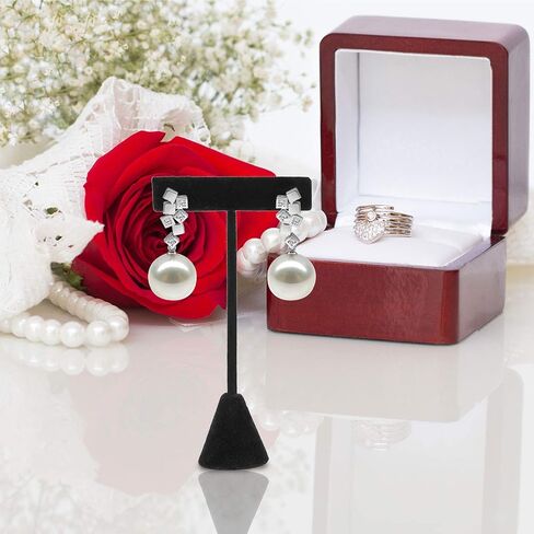 ZEONHEI 6 PCS 4.73 Inch T Stand Earring Holder, Black Velvet Earring Display T Shape Organizer, Metal T Bar Earring Display Stand for Selling, Showcase Display, Dressing Table and Jewelry Trade Show in Saudi Arabia