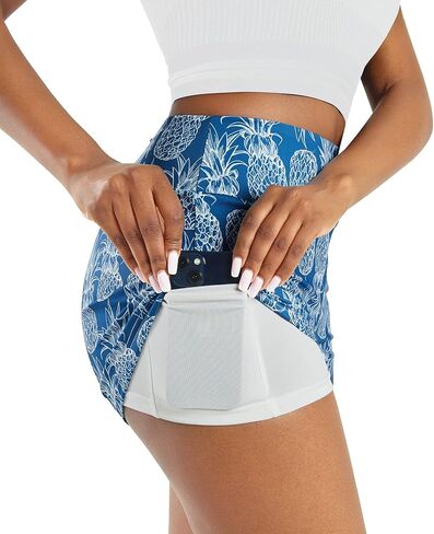 Qpmmber Women High Waist Gym Yoga Shorts Pineapple Workout Biker Running Sports Short Pants Medium in Saudi Arabia