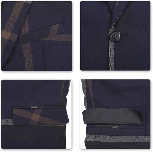 طقم بدلة رجالي منقوش من YFFUSHI مكون من قطعتين سترة وسروال بدلة تكس in Kuwait