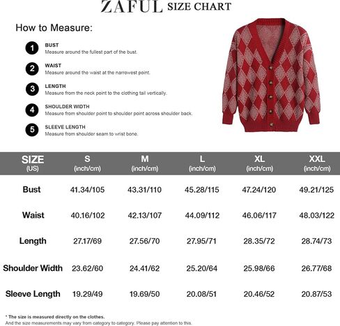 ZAFUL المرأة سترة البلوزات Argyle منقوشة كم طويل زر أسفل Preppy المتضخم مكتنزة متماسكة ملابس خارجية in Saudi Arabia