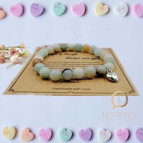 Locrccl Get Well Soon Gifts Bracelet for women Natural Stone Healing Relaxation Bracelets Best Stress Relief Jewelry Gifts in Saudi Arabia